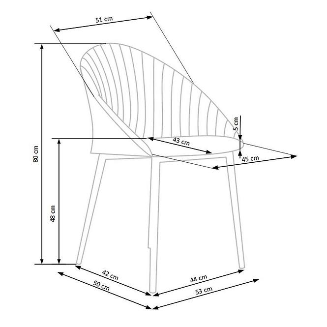 Szék K357 szövet/fém bézs 53x50x80