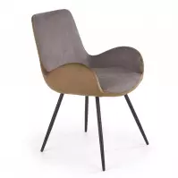 Szék K392 szövet/fém sötét hamu/barna 53x60x82