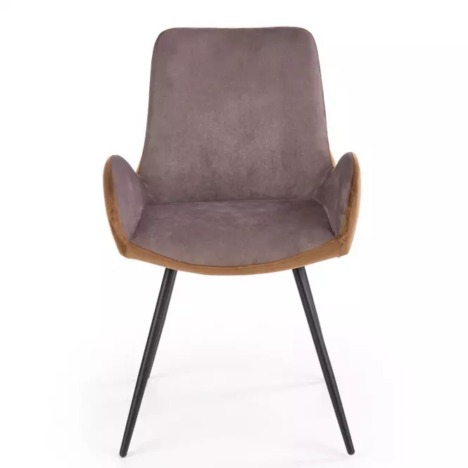 Szék K392 szövet/fém sötét hamu/barna 53x60x82