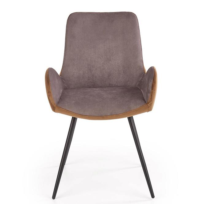 Szék K392 szövet/fém sötét hamu/barna 53x60x82