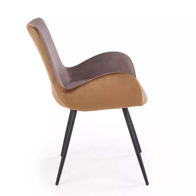 Szék K392 szövet/fém sötét hamu/barna 53x60x82