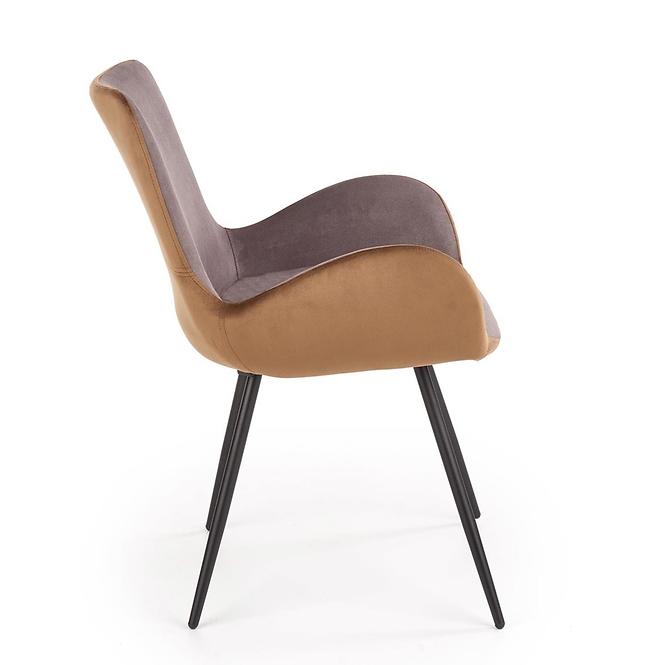 Szék K392 szövet/fém sötét hamu/barna 53x60x82