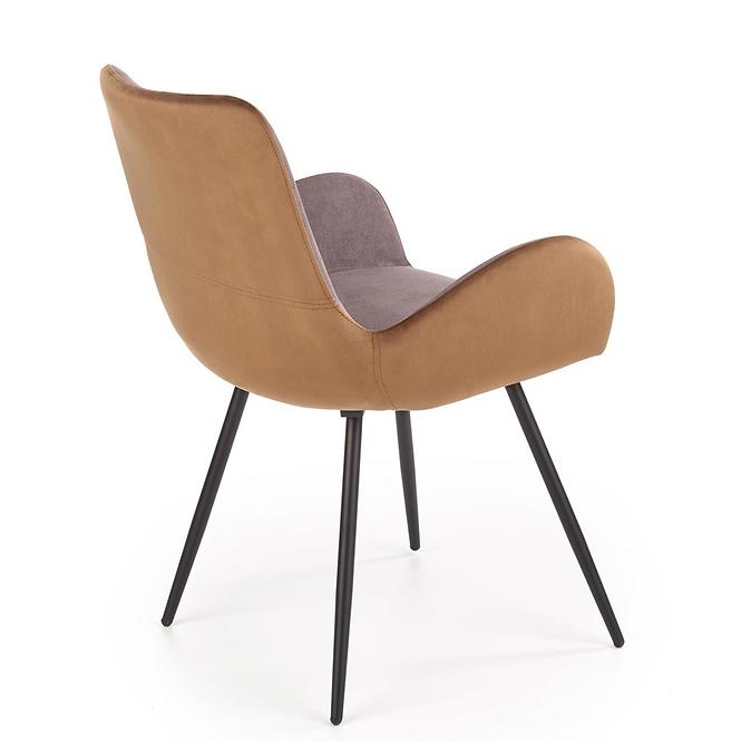 Szék K392 szövet/fém sötét hamu/barna 53x60x82