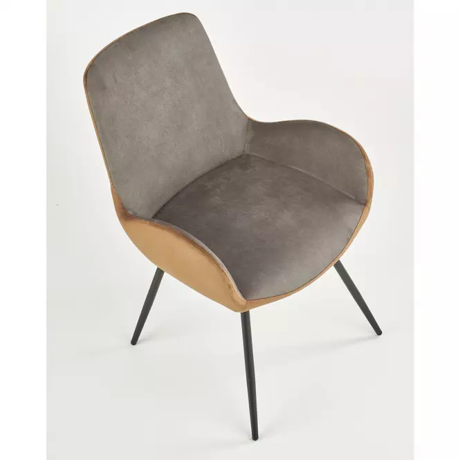 Szék K392 szövet/fém sötét hamu/barna 53x60x82