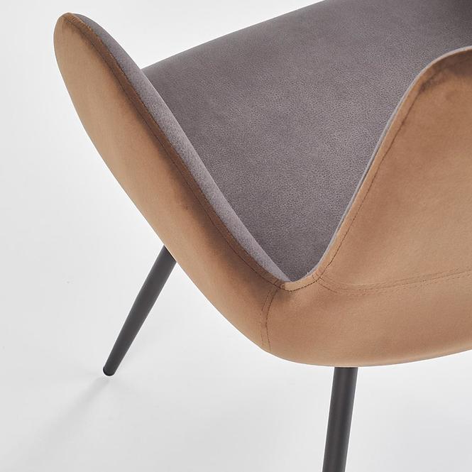 Szék K392 szövet/fém sötét hamu/barna 53x60x82