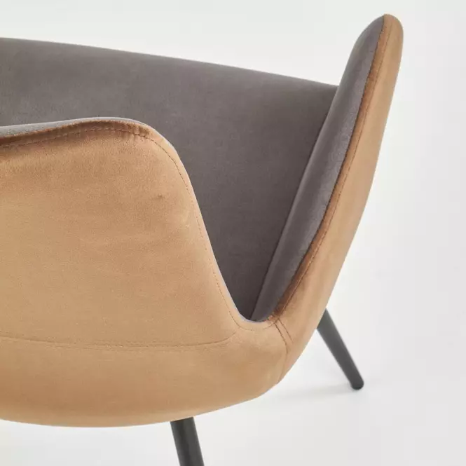 Szék K392 szövet/fém sötét hamu/barna 53x60x82