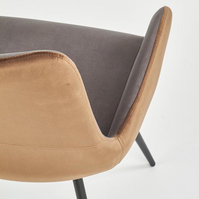 Szék K392 szövet/fém sötét hamu/barna 53x60x82