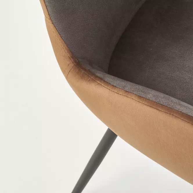 Szék K392 szövet/fém sötét hamu/barna 53x60x82