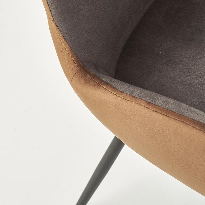 Szék K392 szövet/fém sötét hamu/barna 53x60x82