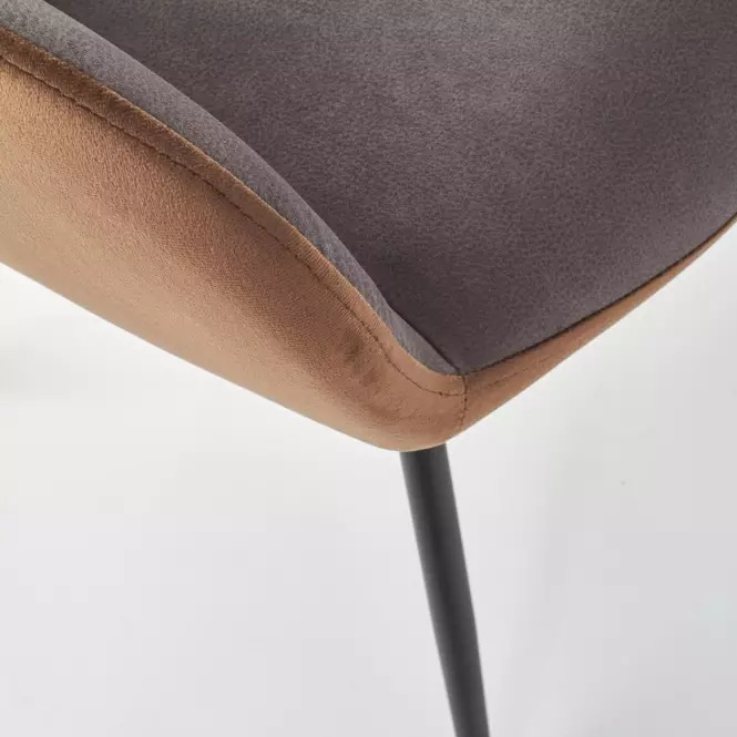Szék K392 szövet/fém sötét hamu/barna 53x60x82