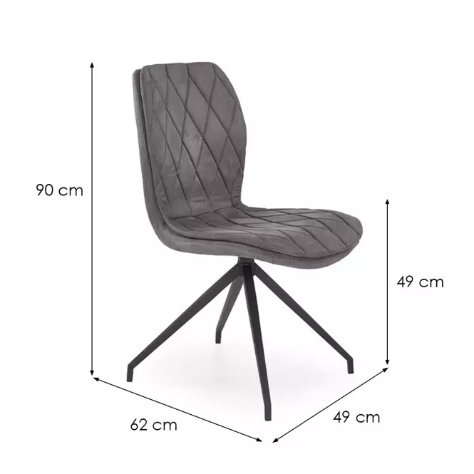 Szék K237 szövet/fém hamu 49x62x90