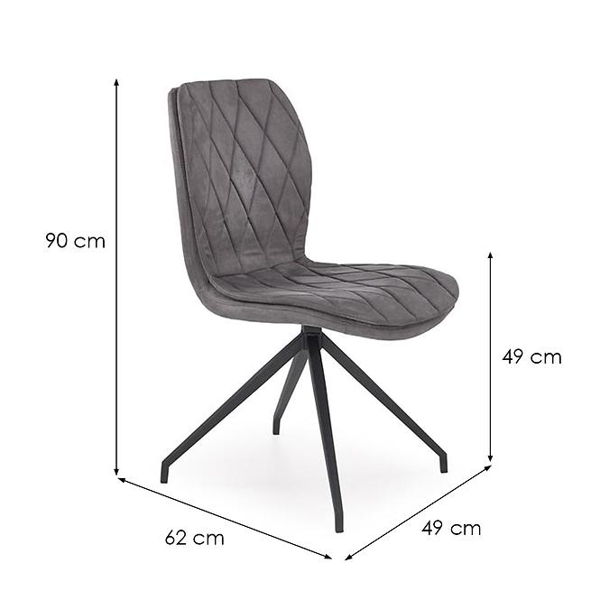 Szék K237 szövet/fém hamu 49x62x90