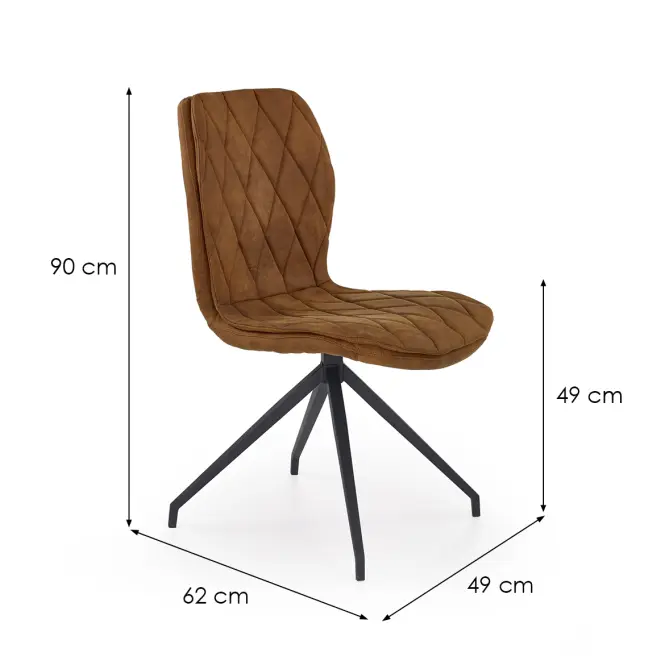 Szék K237 szövet/fém barna 49x62x90,2
