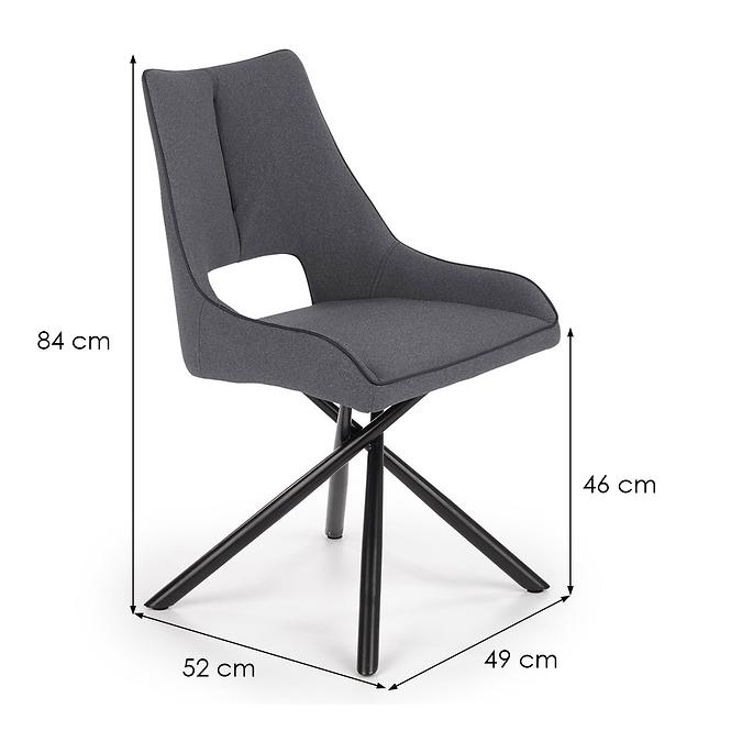 Szék K409 szövet/fém sötét hamu 49x52x84,12
