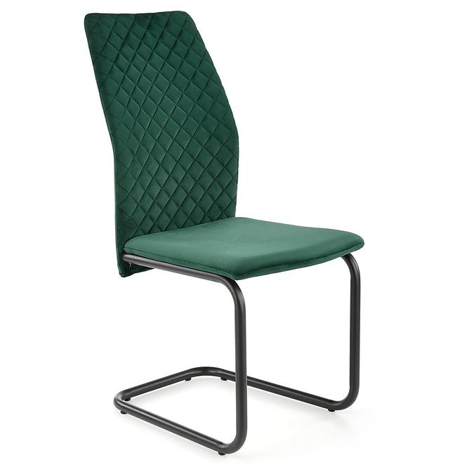 Szék K444 szövet/fém sötét zöld 44x54x97