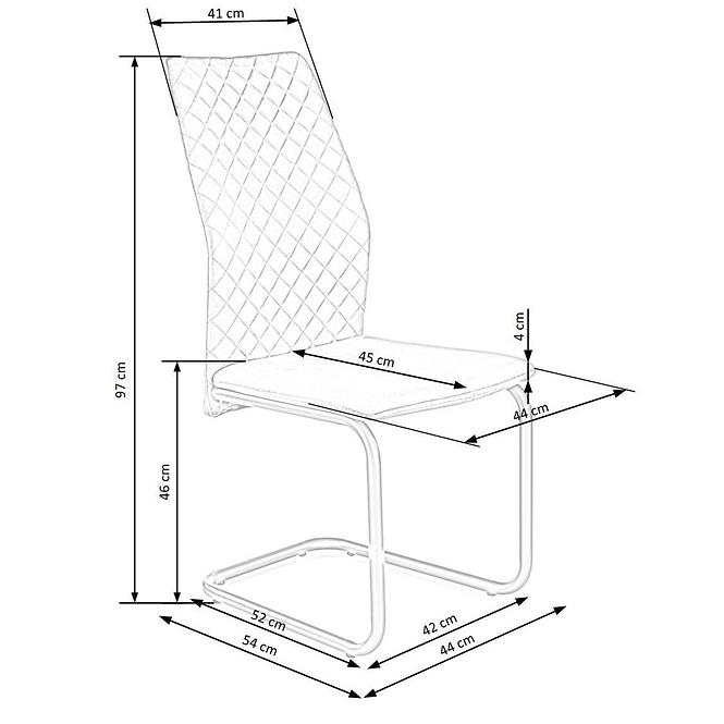 Szék K444 szövet/fém sötét zöld 44x54x97