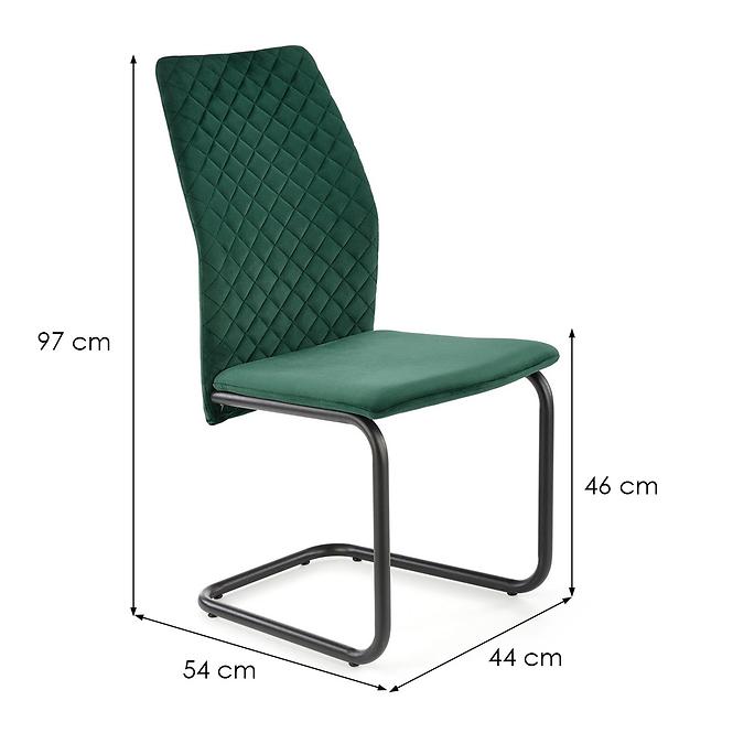 Szék K444 szövet/fém sötét zöld 44x54x97