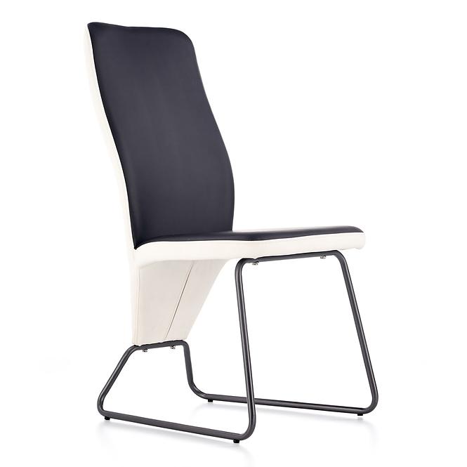 Szék K300 ekobőr/fém fehér/fekete 46x59x96,6