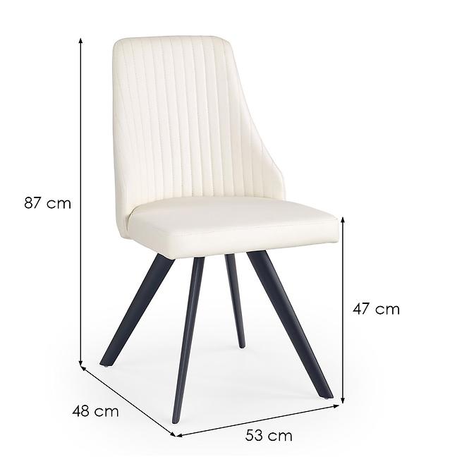 Szék K206 fém/ekobőr fehér 48x58x87,3