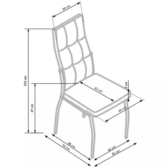 Szék K334 szövet/fém sötét hamu 45x54x103