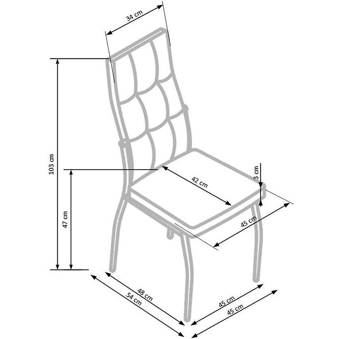 Szék K334 szövet/fém sötét hamu 45x54x103