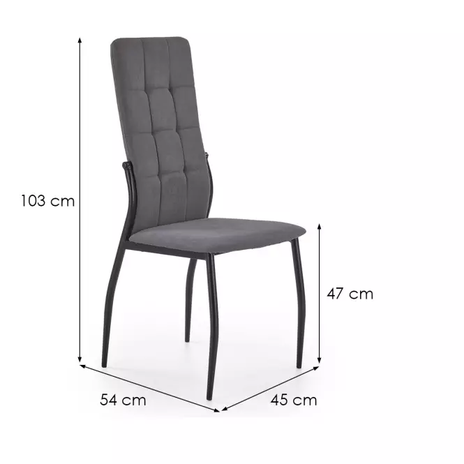 Szék K334 szövet/fém sötét hamu 45x54x103