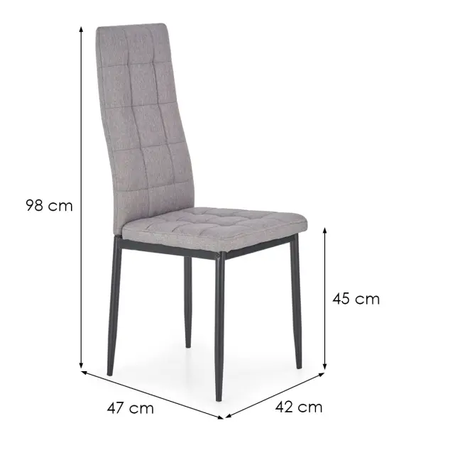 Szék K292 szövet/fém hamu 45x65x98
