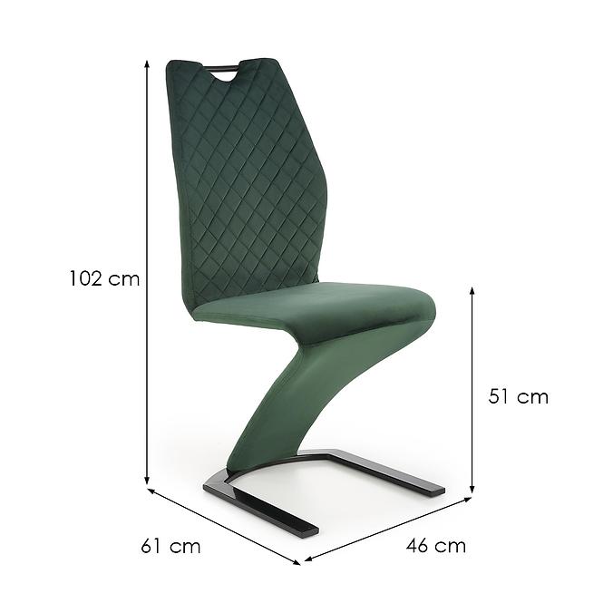 Szék K442 szövet/fém sötét zöld 46x61x102