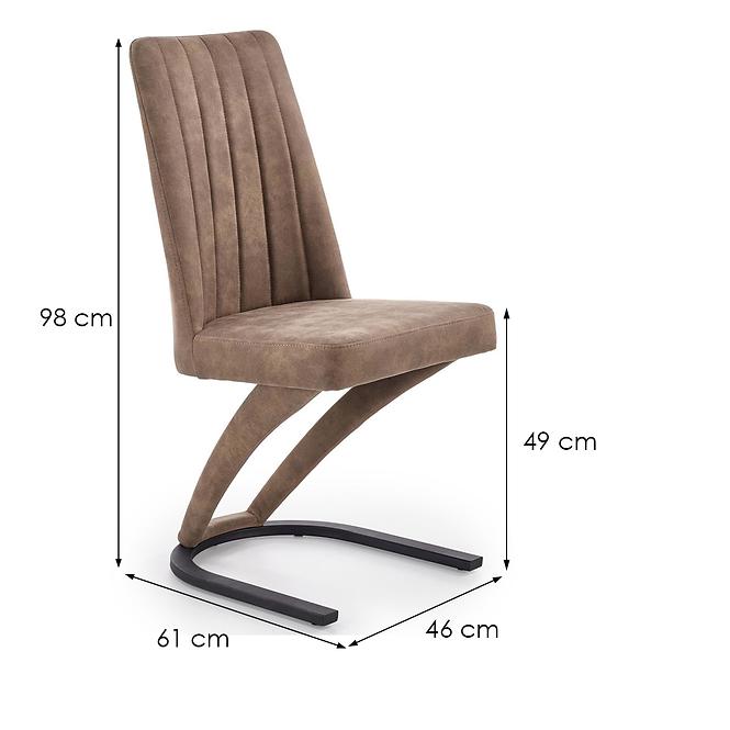 Szék K338 ekobőr/fém barna 46x61x98,9