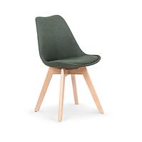 Szék K303 szövet/fa sötét zöld 48x54x83