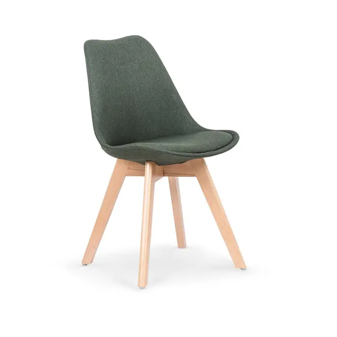 Szék K303 szövet/fa sötét zöld 48x54x83