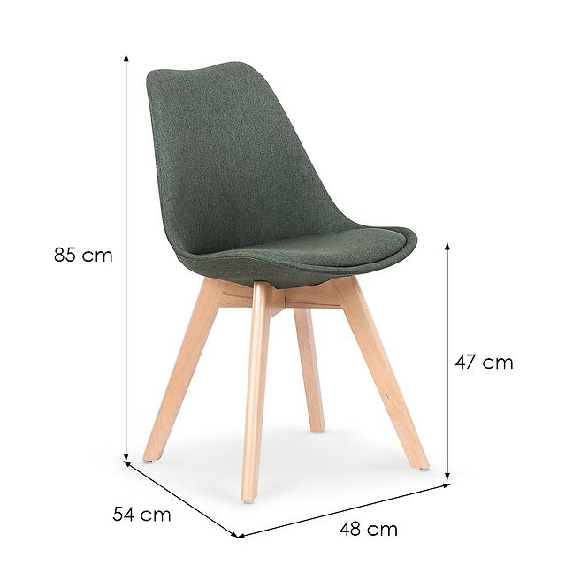 Szék K303 szövet/fa sötét zöld 48x54x83