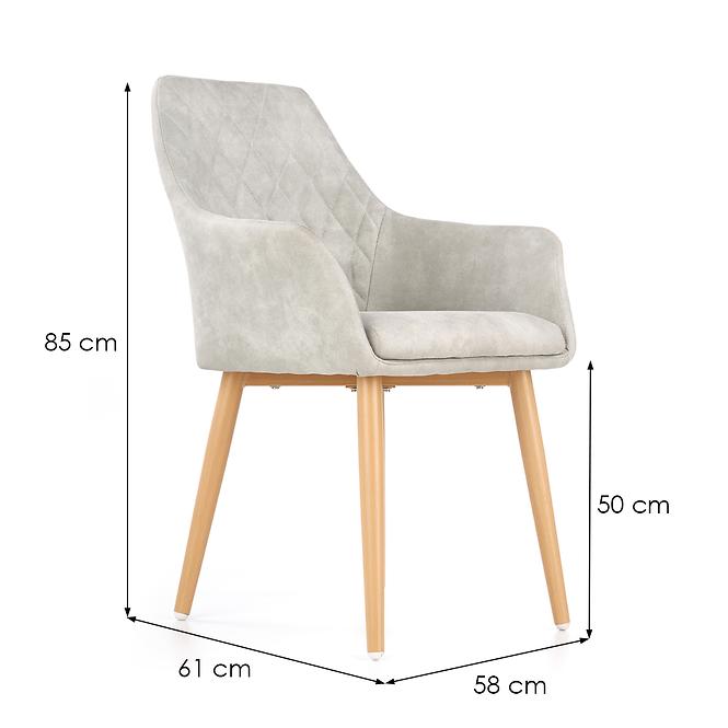 Szék K287 ekobőr/fém hamu 58x61x85