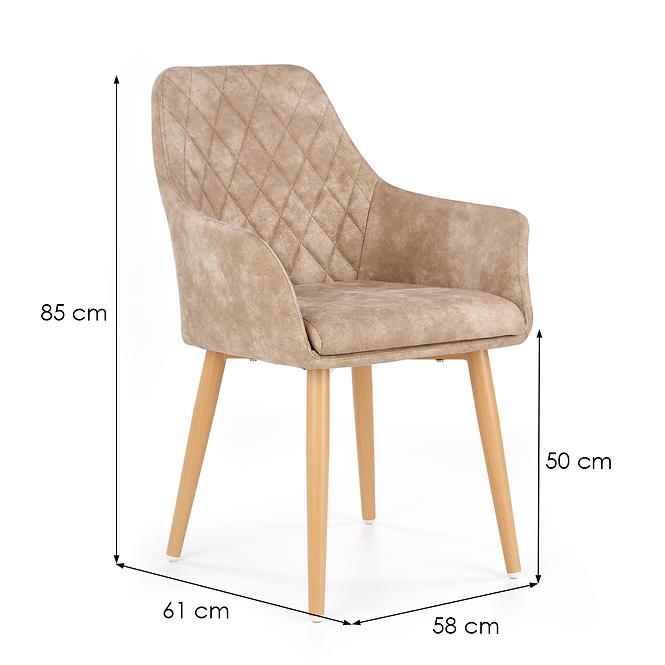 Szék K287 ekobőr/fém bézs 58x61x85