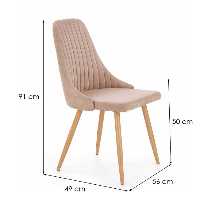 Szék K285 szövet/fém bézs 56x49x91