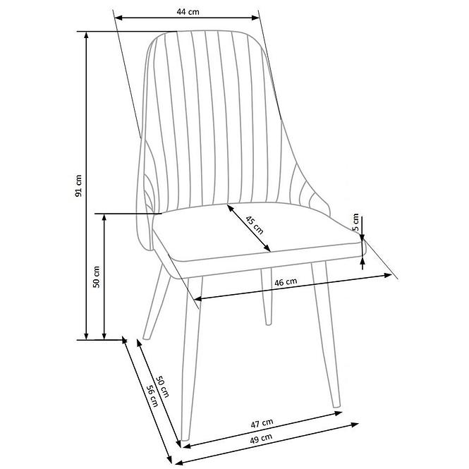 Szék K285 szövet/fém bézs 56x49x91