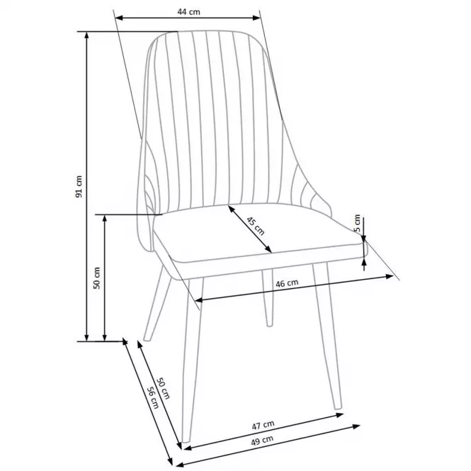 Szék K285 szövet/fém bézs 56x49x91,3