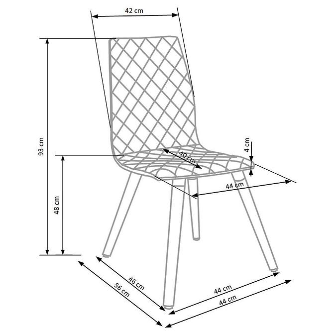 Szék K282 szövet/fa bézs 56x44x93