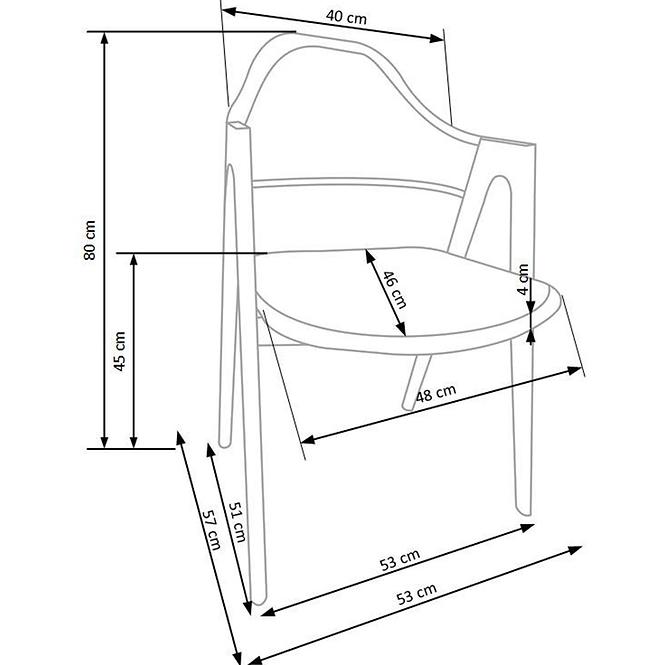 Szék K247 ekobőr/fém hamu 53x57x80,7