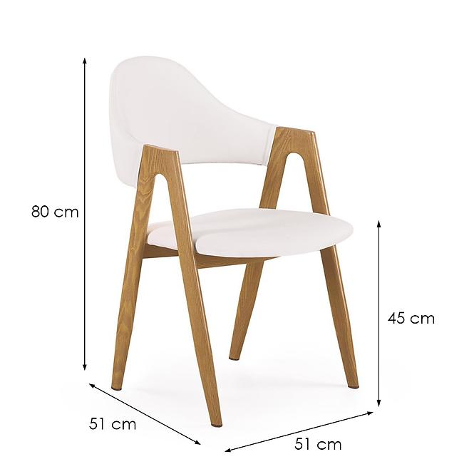 Szék K247 ekobőr/fém fehér 53x57x80