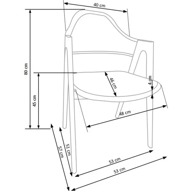 Szék K247 ekobőr/fém fehér 53x57x80,3