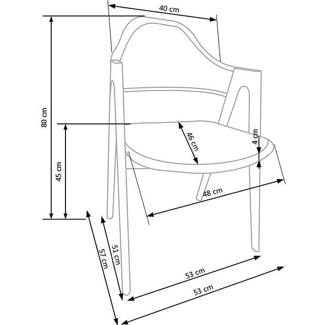 Szék K247 ekobőr/fém fehér 53x57x80,3