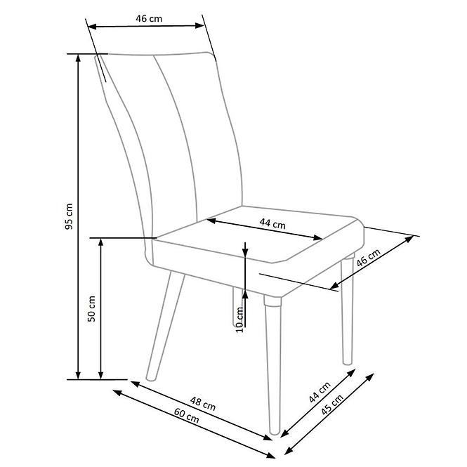 Szék K273 szövet/fa sötét hamu 45x60x95
