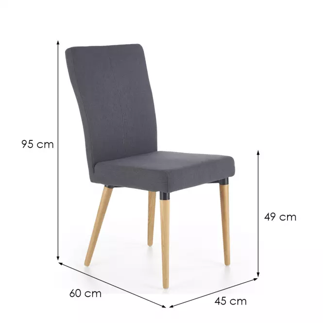 Szék K273 szövet/fa sötét hamu 45x60x95