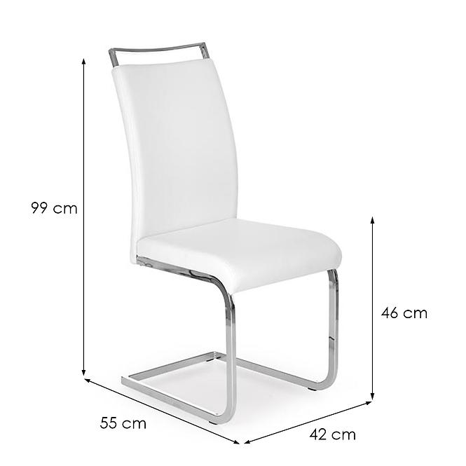Szék K250 fém/ekobőr fehér 42x59x99