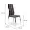 Szék K416 velvet/fém hamu 43x54x101,2
