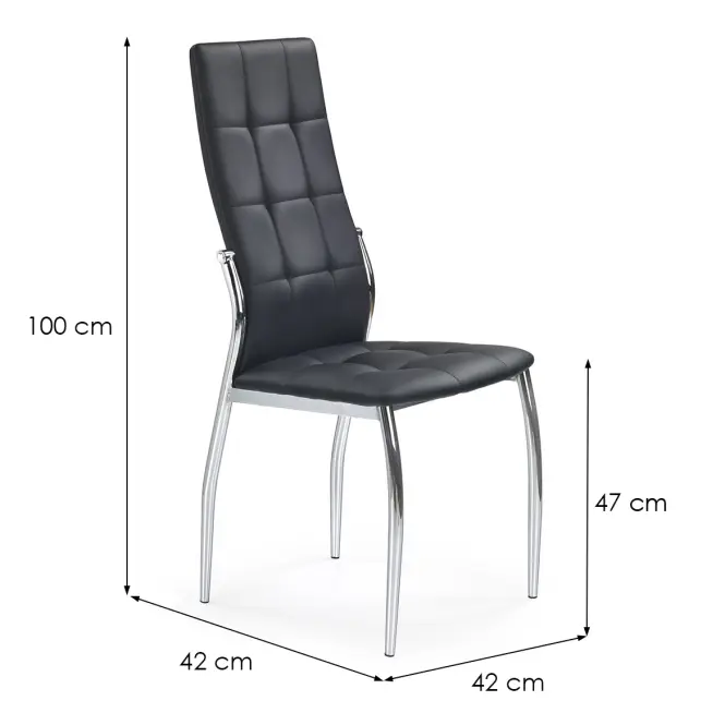 Szék K209 fém/ekobőr fekete 43x54x101