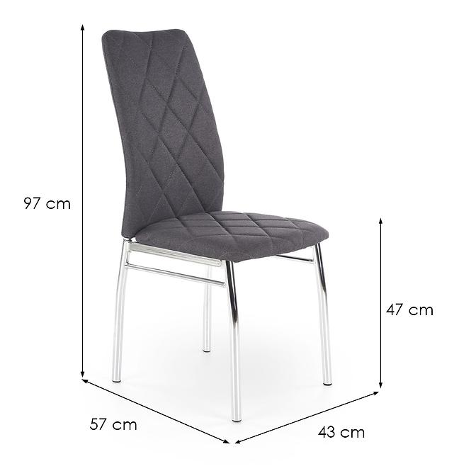 Szék K309 szövet/fém sötét hamu 43x57x97