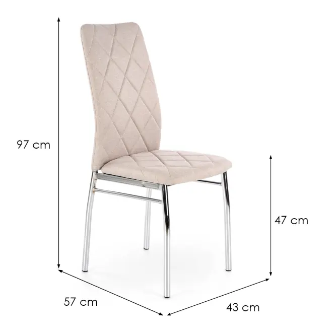Szék K309 szövet/fém svetlá bézs 43x57x97,10