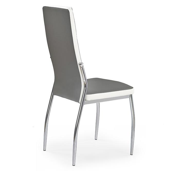 Szék K210 fém/ekobőr hamu-fehér 43x54x101